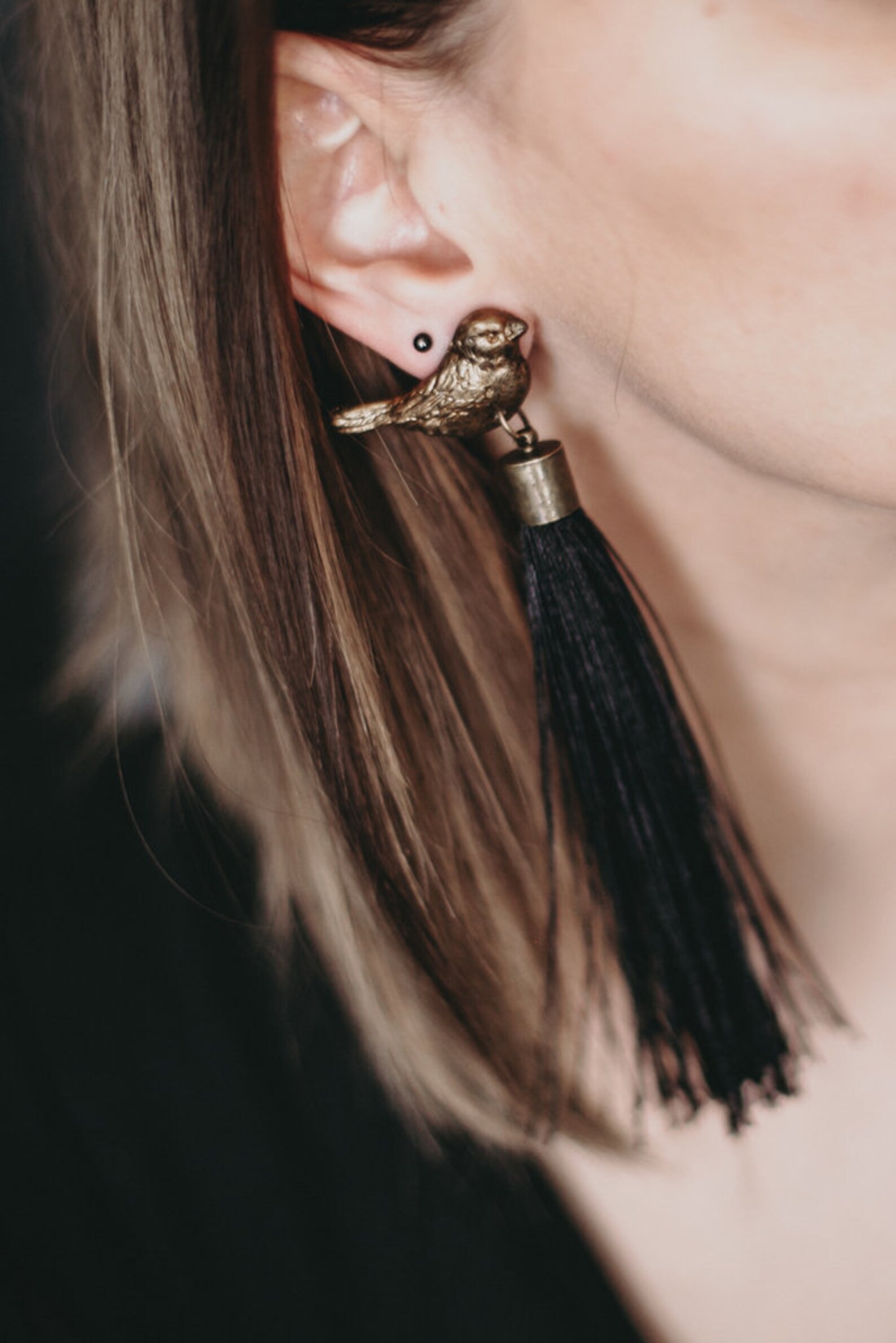 Skaru auskari “Bronzas strazds” ar skarām - Image 3