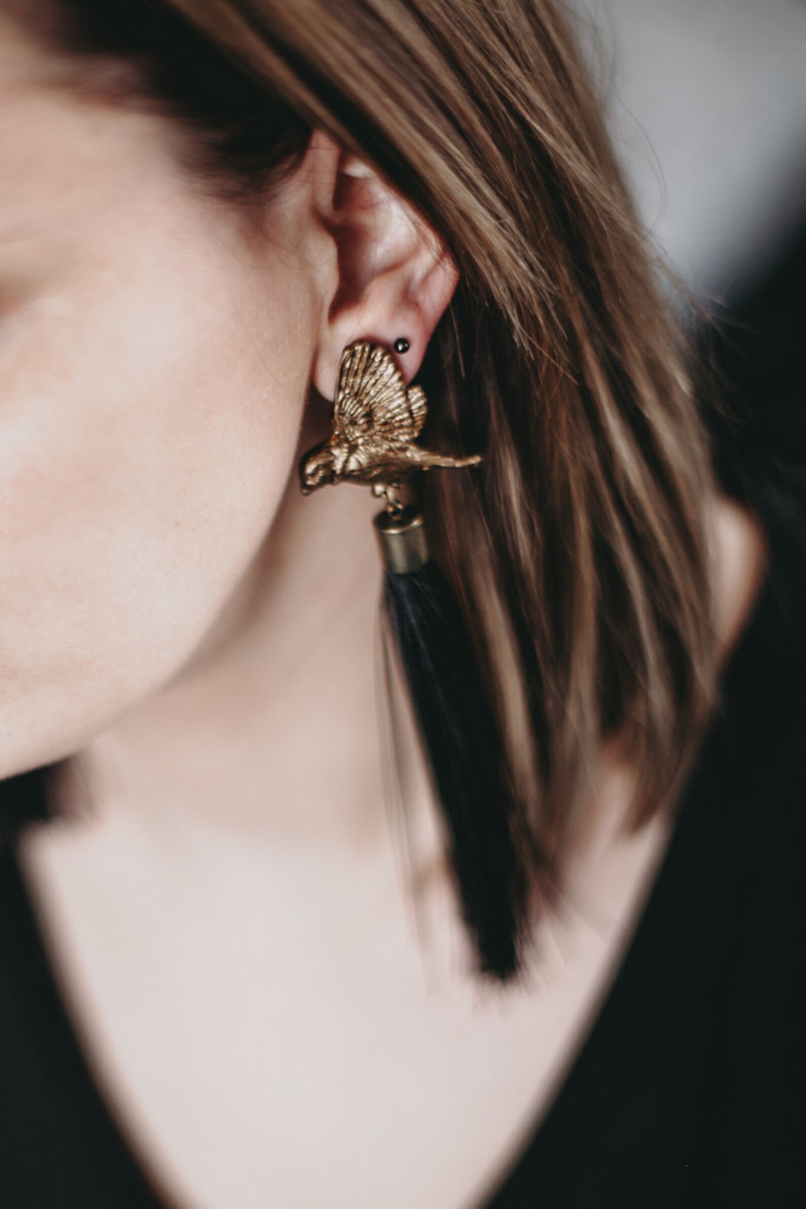 Skaru auskari “Bronzas strazds” ar skarām - Image 4