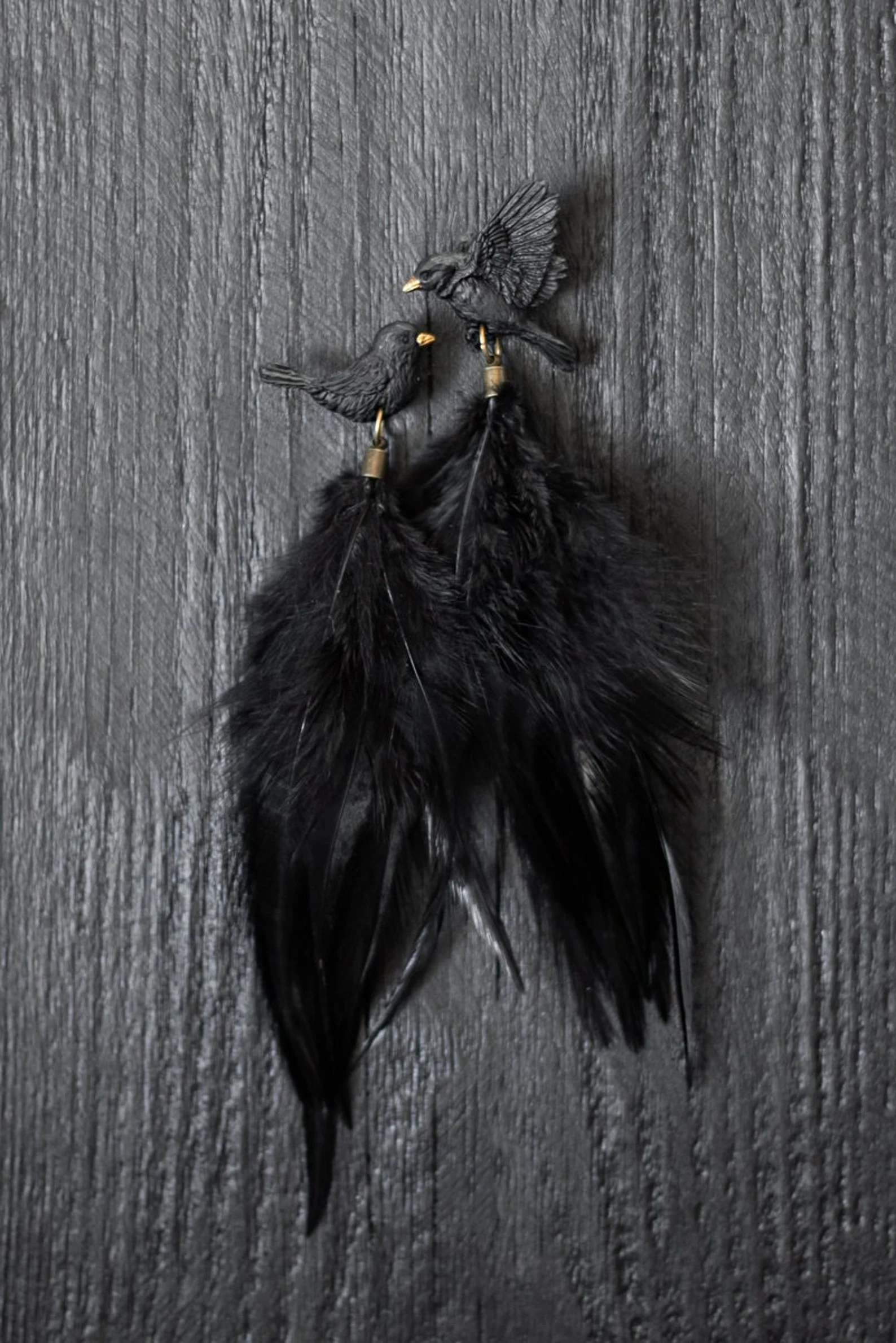 Spalvu auskari “Melnais strazds” ar spalvām