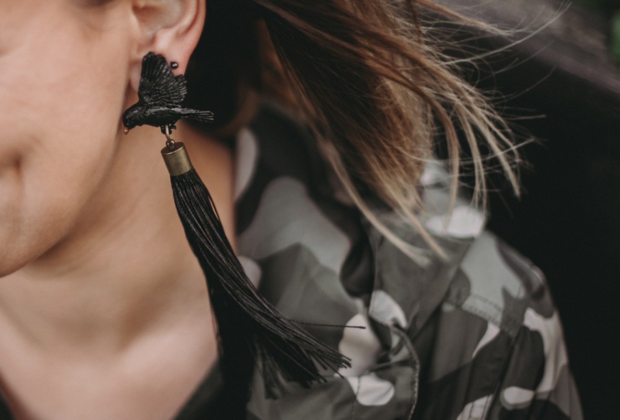 Skaru auskari "Melnais strazds" - Image 4