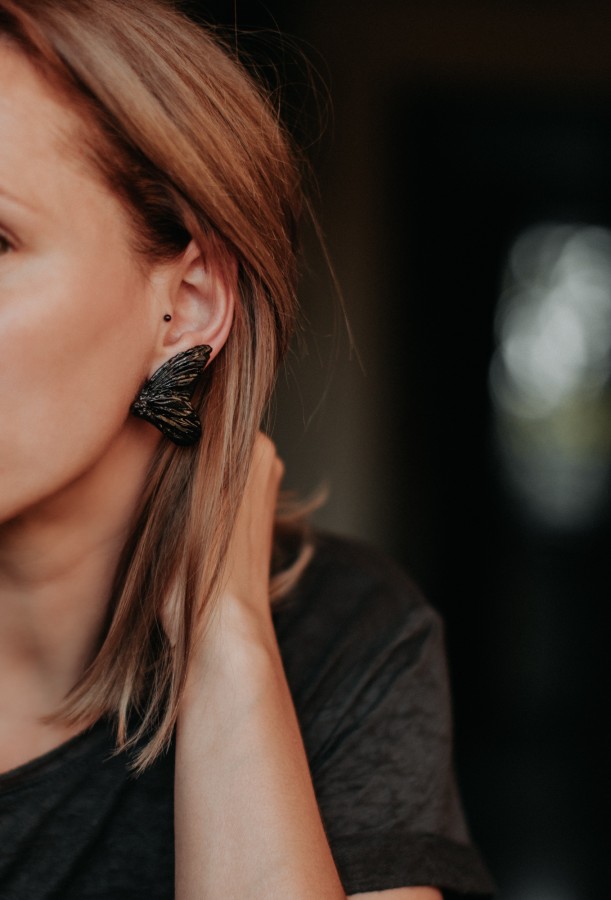 Auskari "Taurenis" melns - Image 2