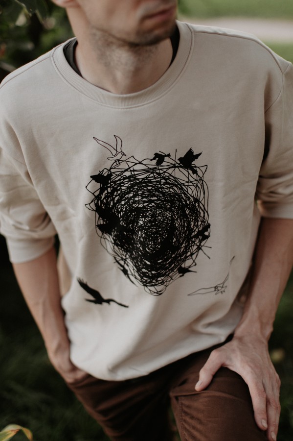 Džemperis "Putni" (gaiši bēšs)