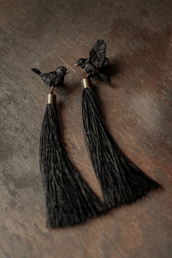 Skaru auskari "Melnais strazds"