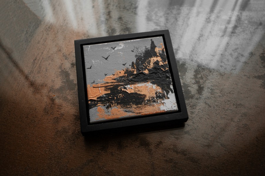 Miniature painting "Reflections" 10x10cm