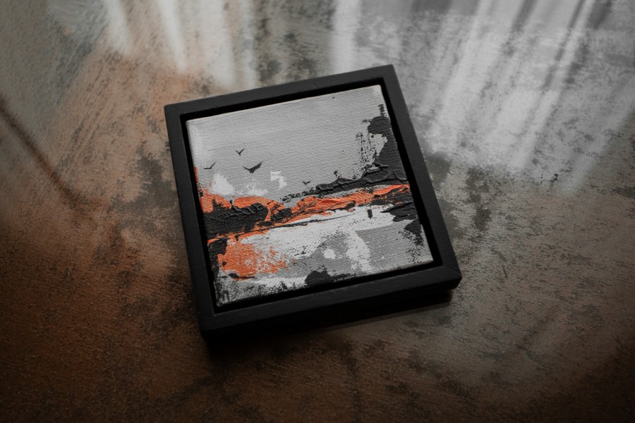 Miniatūra glezna "Mežmala" 10x10cm