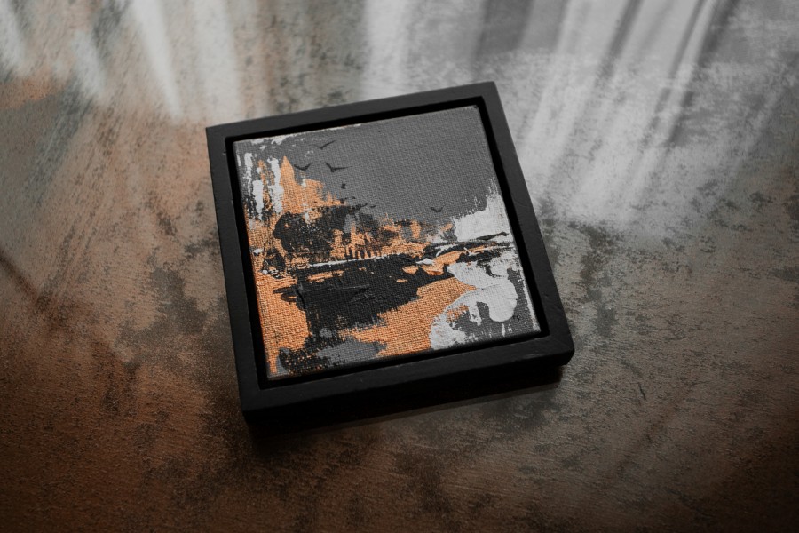 Miniatūra glezna "Mēnessgaisma" 10 x 10 cm