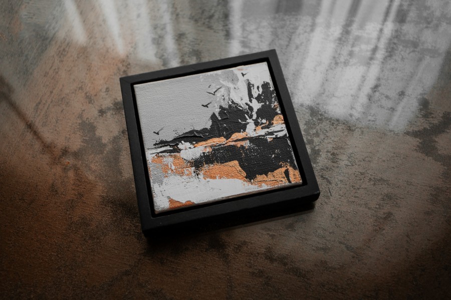 Miniatūra glezna "Upe" 10x10cm