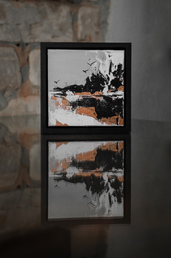 Miniatūra glezna "Upe" 10x10cm - Image 2