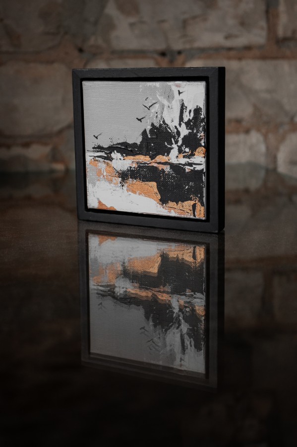 Miniatūra glezna "Upe" 10x10cm - Image 3