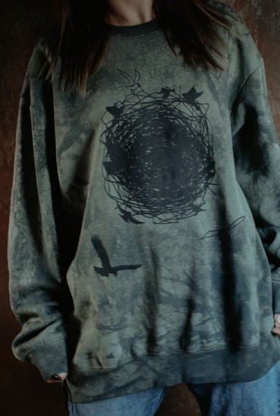 Džemperis "Mežs un putni" XL (II)