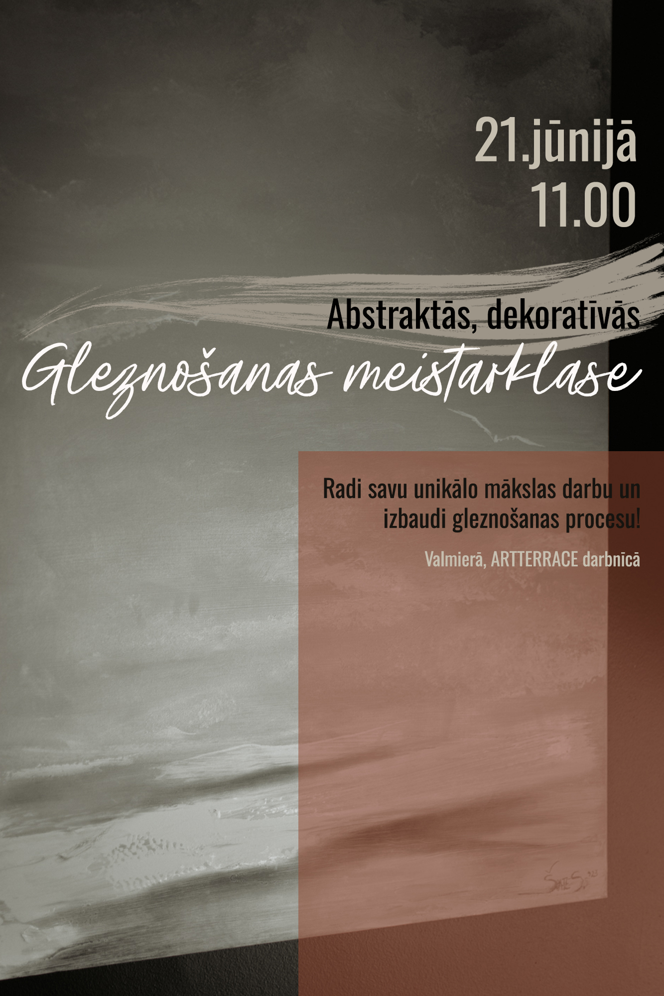 Abstraktās dekoratīvās gleznošanas meistarklase, 21. jūnijā, 11.00